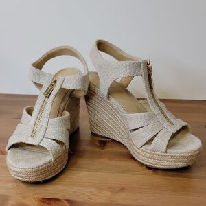 Michael Kors Berkley Mid Wedge Sandals - Size 6.5